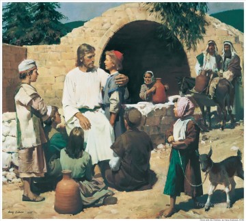  christ art - Christ And The Children